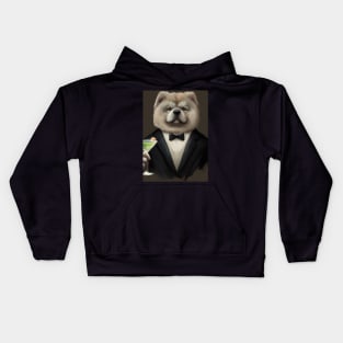 Chow Chow Suit Martini Kids Hoodie